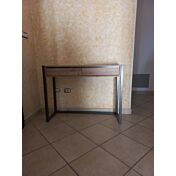 Economico e moderno Mobile da ingresso in finitura Antracite e Rovere Nodato