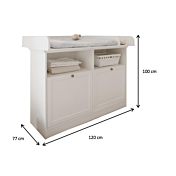 Mobiletti fasciatoio con 2 ante, finitura Bianco