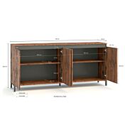 Credenza stile industry a 4 ante finitura Legno vecchio 