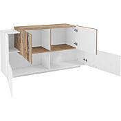 Offerta credenza Bianca lucido e Pero, 4 ante