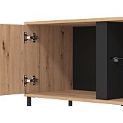 Mobili tv in stile industry a 2 ante, finitura Rovere e Nero