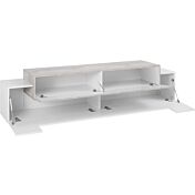 Mobile porta tv Bianco lucido e Cemento, L.200