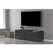 Mobile porta tv Antracite laccato lucido, un'anta e due cassetti