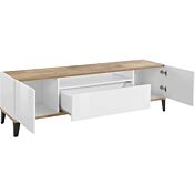 Mobile tv L.160, 2 ante 1 cassetto finitura Bianco e Pero