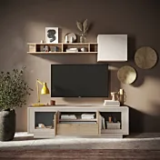 Porta tv moderno Cashmere e Cadiz, 2 ante 1 cassetto in saldo