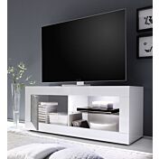 Soggiorno completo "Beta" moderno, solo come in foto, in Bianco laccato lucido e Cemento