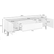 Mobile tv L.160, 2 ante 1 cassetto finitura Bianco e Pero