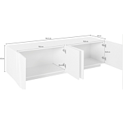 Mobile porta Tv a 4 ante con disegni geometrici in finitura Ardesia