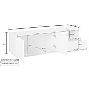 Porta tv 2 ante e 1 cassetto bianco lucido