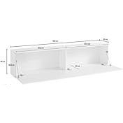 Pratica Base TV sospesa anta a ribalta, finitura bianca lucida