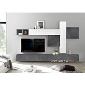 Mobili parete attrezzata Soggiorno Zenzero parete attrezzata ossido, piombo e bianco lucido