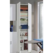 Armadio multiuso con ripiani, 2 ante, finitura bianca