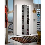 Armadio multiuso 3 ante scontato, Bianco lucido con Specchio