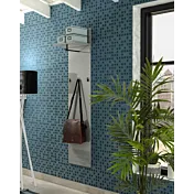 Appendiabiti moderno, finitura Grigio lucido, Made in Italy