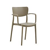 Sedia da giardino in polipropilene, colore tortora