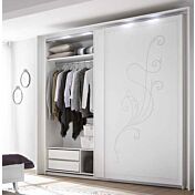 Armadio scorrevole stile contemporaneo a 2 ante, bianco avatar