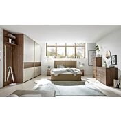 Conveniente Camera Matrimoniale moderna, finitura Noce scuro e Argilla