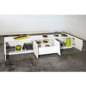 Mobile Porta TV con 4 ante e 1 cassetto in finitura Bianco laccato lucido