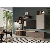 Parete attrezzata 260x40x190 h cm, Argilla, Cadiz e Bronzo, collezione Logica