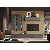 Parete TV Piombo e Ardesia