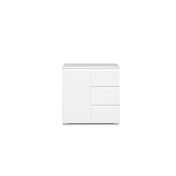 Conveniente credenza 1 anta e 3 cassetti, colore Bianco opaco