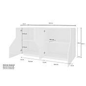 Credenza salvaspazio 4 ante in finitura Bianco lucido