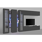 Offerta Parete attrezzata con vetrine finitura Antracite, Made in Italy