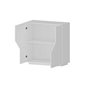 Credenza alta a 2 ante, colore Bianco laccato lucido