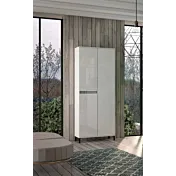 Scarpiera con 3 ante e 10 ripiani Bianco lucido