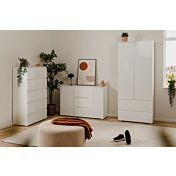 Madia salvaspazio 2 ante e 3 cassetti finitura Bianco lucido