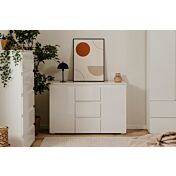 Madia salvaspazio 2 ante e 3 cassetti finitura Bianco lucido