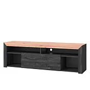 Porta tv in finitura Nero carbone e Rovere