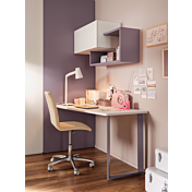 Scrivania camerette Moretti Compact, finitura Bianco luce e Mora laccato