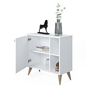 Madia piccola Ankara bianca, un'anta e un vano a giorno