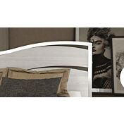 Lettoc matrimoniale contenitore, finitura Olmo bianco e ecopelle Bianca