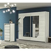 Settimino 6 cassetti, finitura Olmo Bianco, Made in Italy