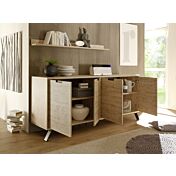 Credenza Moderna, Madia di Design, 4 ante, Legno Sherwood Oak