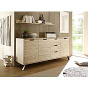 Credenza Moderna, Madia di Design, 3 ante e 3 cassetti, Legno Sherwood Oak