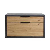 Panca con 1 ribalta e 1 cassetto Rovere chiaro e Grigio smoke, Made in Italy