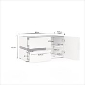 Panchetta da ingresso, finitura Bianco laccato lucido