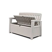 Panchina Abete da esterni con contenitore, Bianca