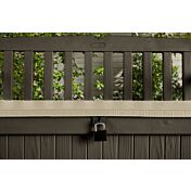 Panchina Tasso da esterni con contenitore, Marrone