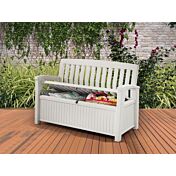 Panchina Abete da esterni con contenitore, Bianca