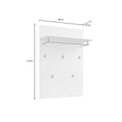 Appendiabiti con mensola, finitura bianca lucida e grigio