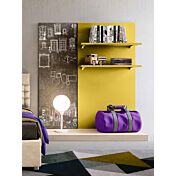 Pannello attrezzato di design lavagna, Giallo cedro e Olmo