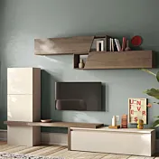 Parete attrezzata 300x40x180 h cm, Cashmere e Mercure, collezione Logica Zenzero Shop