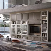 parete contemporanea tortora e bianca