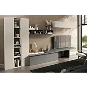 parete con librerie e colonne