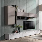 parete con pensili contemporanea