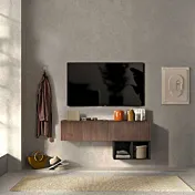 Parete attrezzata 138x30x140 h cm, Lava e Mercure cannettato, collezione Logica Zenzero Shop